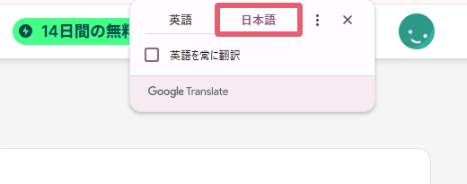 Google翻訳で日本語に変換